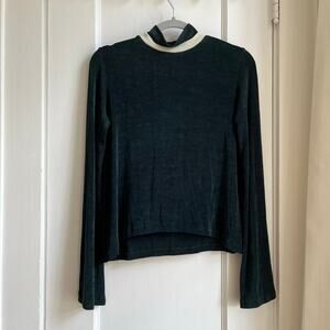 Scapes NY Forest Green Long Sleeve Mockneck Shirt